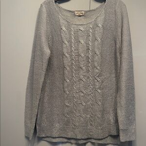 Love By Design Light Gray Cable Knit Sweater